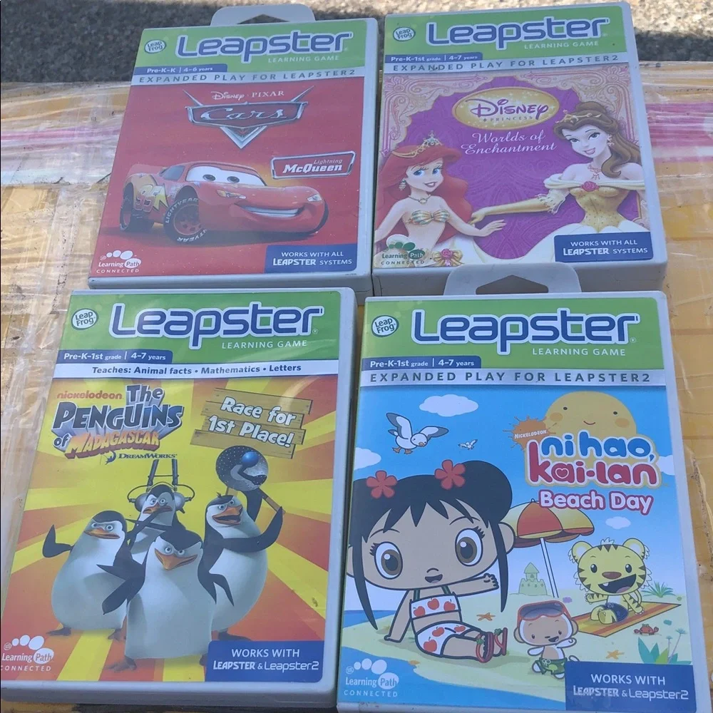 Leapster Learning Game Cartridges - Disney & More (Set of 4)